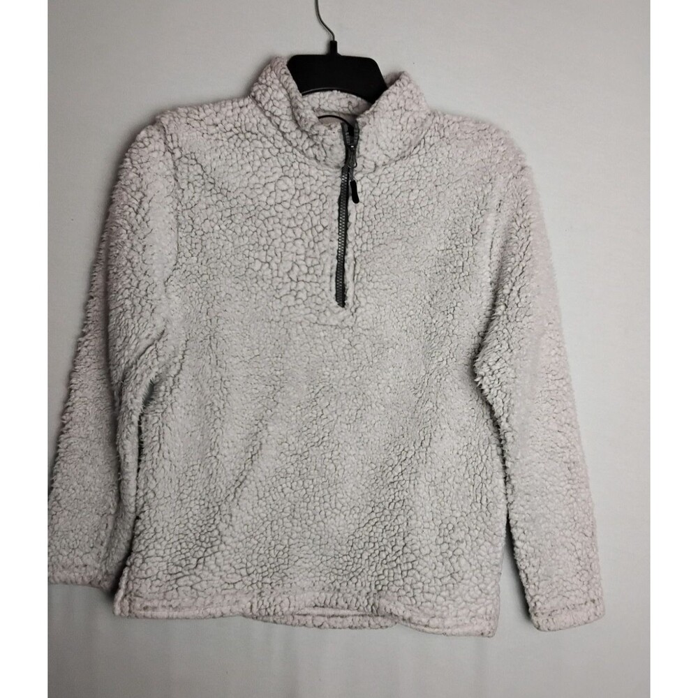 Womens Canyon Creek Fleece sherpa 1/4 Zip Womans Large White Gray Warm Pullover